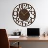 SIGNLEADER Metal Wall Clock Wall Art Decor, Cut-Out Numbers Wall Sculpture Clock Silent Battery Operated Hangings Home Decoration for Living Room, Bedroom, Kitchen, Bathroom - 30" Bronze view 3