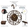 SIGNLEADER Metal Wall Clock Wall Art Decor, Cut-Out Numbers Wall Sculpture Clock Silent Battery Operated Hangings Home Decoration for Living Room, Bedroom, Kitchen, Bathroom - 30" Bronze view 4