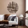SIGNLEADER Metal Wall Clock Wall Art Decor, Minimalist Grid Wall Sculpture Clock Silent Battery Operated Hangings Home Decoration for Living Room, Bedroom, Kitchen, Bathroom - 24" Bronze view 1