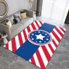 7x10 Large Area Rugs American Disc Stars Area Rug for Living Room, Red Striped Flag Lovers Modern Rug with Double Sided Carpet Tape for Bedroom Men Room Decor view 2