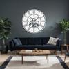 SIGNLEADER Metal Wall Clock Wall Art Decor, Modern Astronaut Wall Sculpture Clock Silent Battery Operated Hangings Home Decoration for Living Room, Bedroom, Kitchen, Bathroom - 24" White view 2