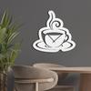 SIGNLEADER Metal Wall Clock Wall Art Decor, Steaming Coffee Cup Wall Sculpture Clock Silent Battery Operated Hangings Home Decoration for Living Room, Bedroom, Kitchen, Bathroom - 30" White view 3