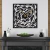 SIGNLEADER Metal Wall Clock Wall Art Decor, Abstract Swirls Wall Sculpture Clock Silent Battery Operated Hangings Home Decoration for Living Room, Bedroom, Kitchen, Bathroom - 36" Black view 2