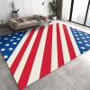 7x10 Large Area Rugs American Simple Stars Area Rug for Living Room, Red Striped Flag Lovers Modern Rug with Double Sided Carpet Tape for Bedroom Men Room Decor view 1
