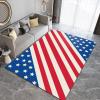 7x10 Large Area Rugs American Simple Stars Area Rug for Living Room, Red Striped Flag Lovers Modern Rug with Double Sided Carpet Tape for Bedroom Men Room Decor view 2