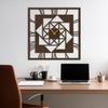 SIGNLEADER Metal Wall Clock Wall Art Decor, Modern Geometric Square Wall Sculpture Clock Silent Battery Operated Hangings Home Decoration for Living Room, Bedroom, Kitchen, Bathroom - 36" Bronze view 3