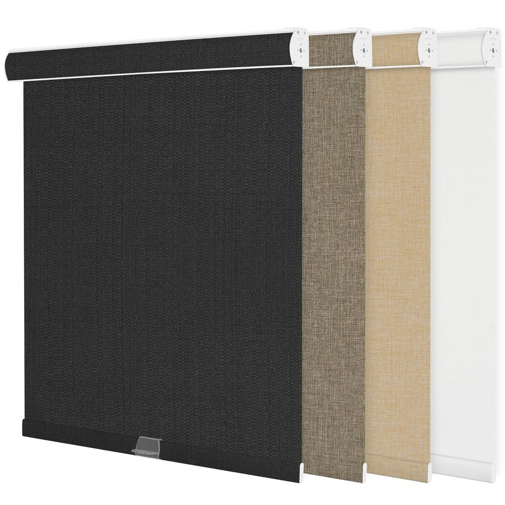 Sulugood Blackout Roller Shades for Windows Cordless Roller Blinds Linen Fabric Room Darkening Shades with Cassette Valance Thermal Insulated Window Shades for Home Door.Black,41" W x 84" H