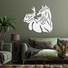 SIGNLEADER Metal Wall Clock Wall Art Decor, Majestic Horse Silhouette Wall Sculpture Clock Silent Battery Operated Hangings Home Decoration for Living Room, Bedroom, Kitchen, Bathroom - 30" White view 1