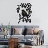 SIGNLEADER Metal Wall Clock Wall Art Decor, Charming Birds and Branches Wall Sculpture Clock Silent Battery Operated Hangings Home Decoration for Living Room, Bedroom, Kitchen, Bathroom - 24" Black view 1