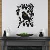 SIGNLEADER Metal Wall Clock Wall Art Decor, Charming Birds and Branches Wall Sculpture Clock Silent Battery Operated Hangings Home Decoration for Living Room, Bedroom, Kitchen, Bathroom - 24" Black view 2