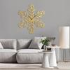 SIGNLEADER Metal Wall Clock Wall Art Decor, Snowflake Wall Sculpture Clock Silent Battery Operated Hangings Home Decoration for Living Room, Bedroom, Kitchen, Bathroom - 24" Gold view 1