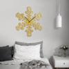 SIGNLEADER Metal Wall Clock Wall Art Decor, Snowflake Wall Sculpture Clock Silent Battery Operated Hangings Home Decoration for Living Room, Bedroom, Kitchen, Bathroom - 24" Gold view 2