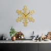 SIGNLEADER Metal Wall Clock Wall Art Decor, Snowflake Wall Sculpture Clock Silent Battery Operated Hangings Home Decoration for Living Room, Bedroom, Kitchen, Bathroom - 24" Gold view 3