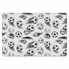 Minimalist Football Kitchen Bath Door Mat Cushioned Runner Rug, Washable Welcome Floor Sink Antifatigue Mat, Waterproof & Non-Slip Comfort Standing Doormat for Kitchen,Sports Theme Black White 20"x39" view 1