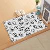 Minimalist Football Kitchen Bath Door Mat Cushioned Runner Rug, Washable Welcome Floor Sink Antifatigue Mat, Waterproof & Non-Slip Comfort Standing Doormat for Kitchen,Sports Theme Black White 20"x39" view 2