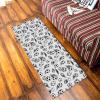 Minimalist Football Kitchen Bath Door Mat Cushioned Runner Rug, Washable Welcome Floor Sink Antifatigue Mat, Waterproof & Non-Slip Comfort Standing Doormat for Kitchen,Sports Theme Black White 20"x39" view 4