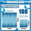 100Pcs Ocean Wave Party Napkins - 13 x 13inch Blue Paper Napkins for Beach Ocean Sea Party Birthday Baby Shower Under the Sea Beach Pool Theme Decorations view 2