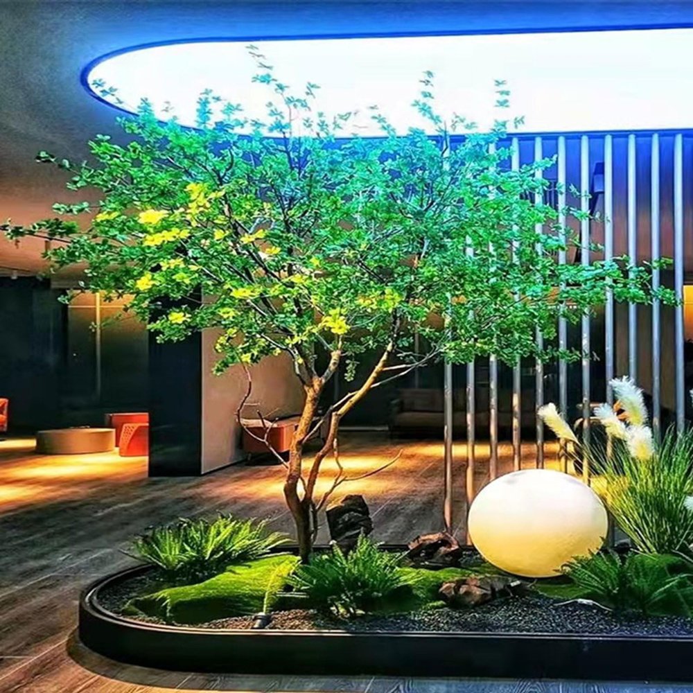 ESRADA Artificial Japanese Bell Tree, Fake Trees,Tall Fake Plants Faux Tree for Home Decor Indoor Outdoors Green 0.8m/31.5in