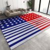 2x4 Runner Rugs Red and Blue Spliced Star Flag Fit Under Door Rugs for Entryway, Retro American Style Wooden Flag Kitchen Runner Rug Soft Non Slip Washable for Sink Entryway Hallways Indoor view 1