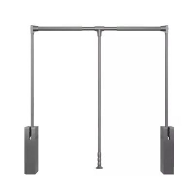 Pull Down Closet Rod, Silent Reset Width Adjustable 5kg Pulling Force Closet Pull Down Rods Hanger, Suitable for Corridors, Entrances, Bedrooms, Closets (Color : Gray, Size : 510-660)