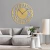 SIGNLEADER Metal Wall Clock Wall Art Decor, Contemporary Cut-Out Numbers Wall Sculpture Clock Silent Battery Operated Hangings Home Decoration for Living Room, Bedroom, Kitchen, Bathroom - 24" Gold view 1