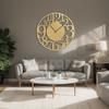 SIGNLEADER Metal Wall Clock Wall Art Decor, Contemporary Cut-Out Numbers Wall Sculpture Clock Silent Battery Operated Hangings Home Decoration for Living Room, Bedroom, Kitchen, Bathroom - 24" Gold view 2