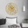 SIGNLEADER Metal Wall Clock Wall Art Decor, Contemporary Cut-Out Numbers Wall Sculpture Clock Silent Battery Operated Hangings Home Decoration for Living Room, Bedroom, Kitchen, Bathroom - 24" Gold view 3