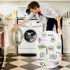YUKILUKA Cute Colorful Doodle Laundry Hamper, Foldable Pop-up Mesh Hamper Dirty Clothes Basket Collapsible for Storage With Durable Handles, Custom 14th, 15X15X24IN view 4