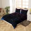 Manfei Rose Blue Checkered Duvet Cover Set Twin Size, Geometric Grid Plaid Bedding Cover, Women Men Room Decor, Modern Abstract Check Black Square Bed Sets for All Season, 1 Pillowcase, No Comforter view 2