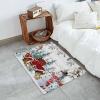 Blue Snowman Kitchen Bath Door Mat Cushioned Runner Rug,Washable Welcome Floor Sink Antifatigue Mat,Waterproof & Non-Slip Comfort Standing Doormat,Christmas Farmhouse Red Truck Pinecone 20"x39" view 3