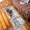 Blue Snowman Kitchen Bath Door Mat Cushioned Runner Rug,Washable Welcome Floor Sink Antifatigue Mat,Waterproof & Non-Slip Comfort Standing Doormat,Christmas Farmhouse Red Truck Pinecone 20"x39" view 4