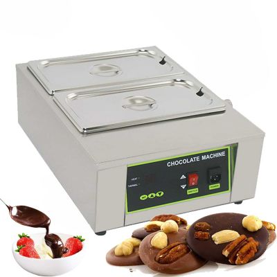 FUYAO Electric Chocolate Melting Pot, 1000W Professional Chocolate Tempering Machine with Manual Control, Heated Chocolate, Butter, Cheese, Cream, Candy, Stainless Steel 1-6 Tanks