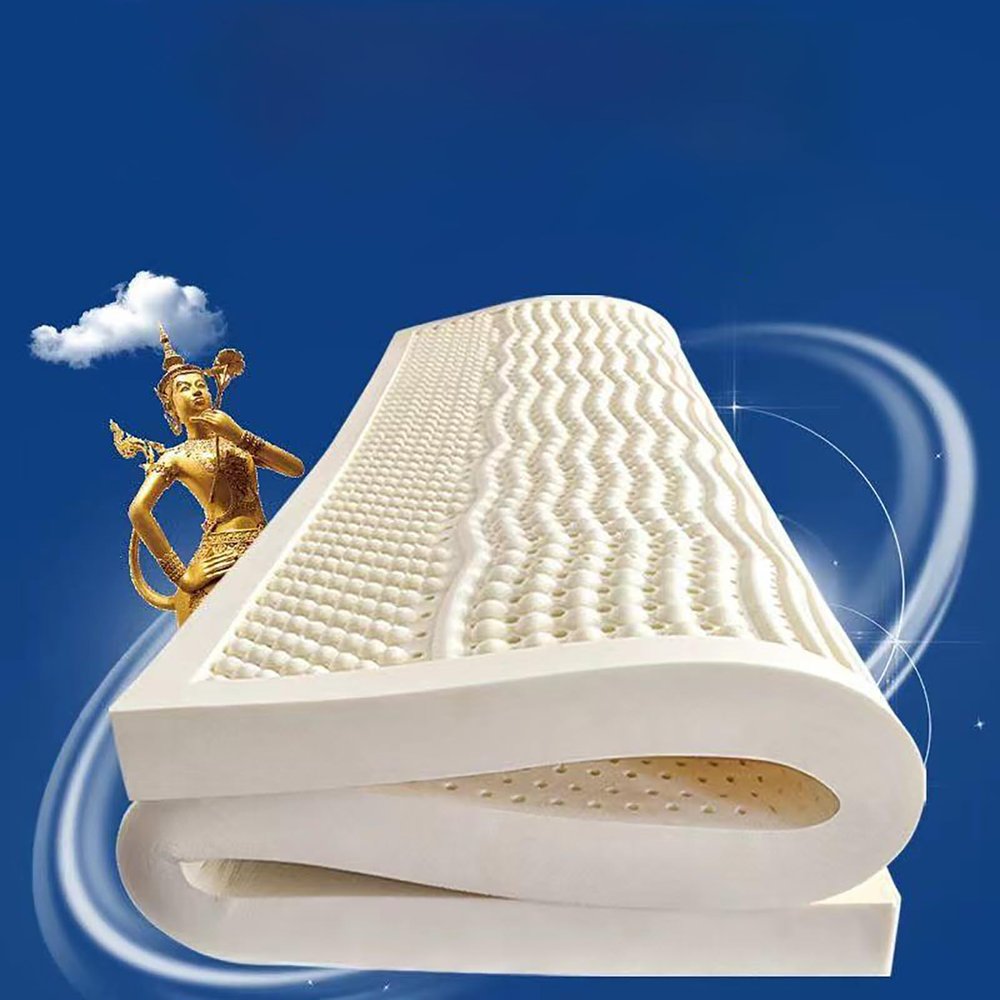 NaKeah Latex Mattress, 7 Zones Support - Natural Latex Soft Mattress Topper for Relieves Pressure, Soft & Breathable, Natural Latex Mattress,5cm,90x200cm