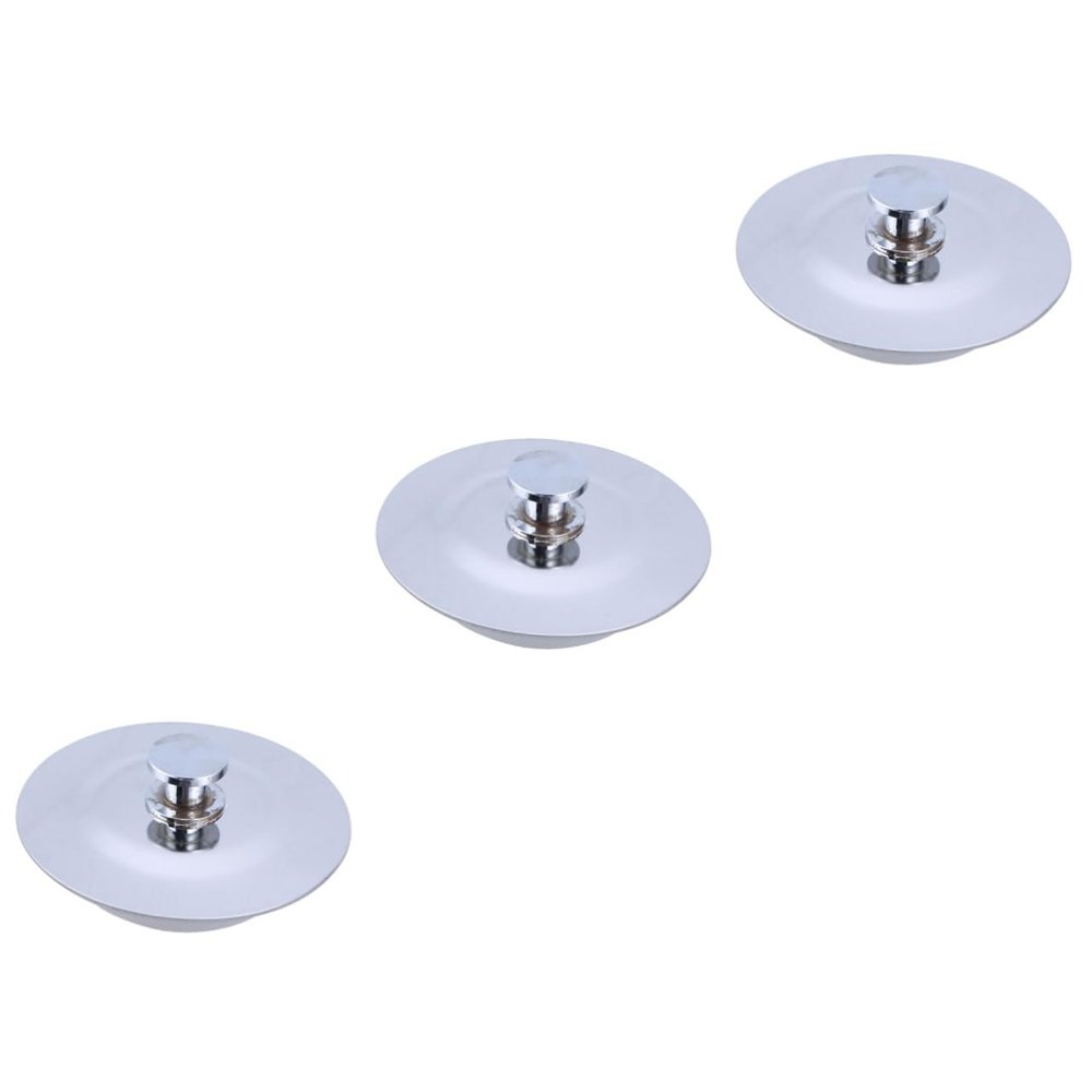 MAGICLULU 3pcs Bathtub Drain Cover Hair Catcher Stopper for Shower Drain Stainless Steel Bath Plug Odorless Silicone