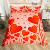 jejeloiu Heart Love Bedding Set Full Size Couple Valentine's Day Comforter Cover Set for Girls Women Lover Romantic Love Hearts Duvet Cover Pink Red Bedspread Cover Room Decor view 1