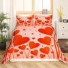 jejeloiu Heart Love Bedding Set Full Size Couple Valentine's Day Comforter Cover Set for Girls Women Lover Romantic Love Hearts Duvet Cover Pink Red Bedspread Cover Room Decor view 3