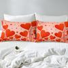 jejeloiu Heart Love Bedding Set Full Size Couple Valentine's Day Comforter Cover Set for Girls Women Lover Romantic Love Hearts Duvet Cover Pink Red Bedspread Cover Room Decor view 4