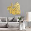 SIGNLEADER Metal Wall Clock Wall Art Decor, Majestic Horse Silhouette Wall Sculpture Clock Silent Battery Operated Hangings Home Decoration for Living Room, Bedroom, Kitchen, Bathroom - 24" Gold view 1