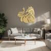 SIGNLEADER Metal Wall Clock Wall Art Decor, Majestic Horse Silhouette Wall Sculpture Clock Silent Battery Operated Hangings Home Decoration for Living Room, Bedroom, Kitchen, Bathroom - 24" Gold view 2