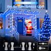 JMEXSUSS 2 Pack 100 LED Blue and White Christmas Lights, 33ft 8 Modes Christmas String Lights Indoor Outdoor, Clear Wire Plug in Twinkle Light for Xmas Bedroom Party Decorations view 2