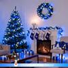 JMEXSUSS 2 Pack 100 LED Blue and White Christmas Lights, 33ft 8 Modes Christmas String Lights Indoor Outdoor, Clear Wire Plug in Twinkle Light for Xmas Bedroom Party Decorations view 3