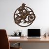 SIGNLEADER Metal Wall Clock Wall Art Decor, Adventure Motorcycle Wall Sculpture Clock Silent Battery Operated Hangings Home Decoration for Living Room, Bedroom, Kitchen, Bathroom - 36" Bronze view 2