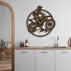 SIGNLEADER Metal Wall Clock Wall Art Decor, Adventure Motorcycle Wall Sculpture Clock Silent Battery Operated Hangings Home Decoration for Living Room, Bedroom, Kitchen, Bathroom - 36" Bronze view 4