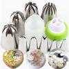 Cake Piping Nozzles Cake Piping Tips Stainless Steel 11 Pcs Large Rose Cream Cake Piping Nozzle Coupler Cupcake Decorating Piping Nozzle Kit Unique decoration view 1