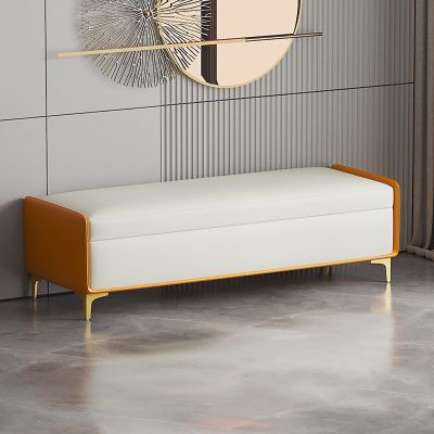Ottoman with storage for bedroom, upholstered storage bench, entrance storage bench with gold legs, living room storage bench, bed end bench, foyer bench, room bench/load capacity 150KG ( Color : A ,