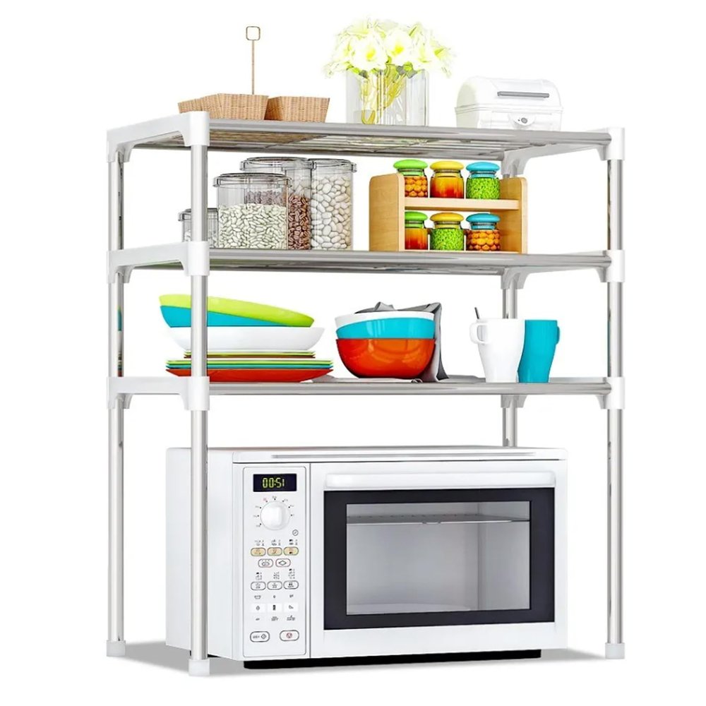 Adjustable Multi-Functional Shelving Unit, Wire Shelving Unit Commercial, for Kitchen Bathroom Book Storage Shelf Table Rack()