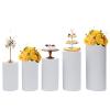 CeRaBuRET Cylinder Metal Pedestal Stand Risers Set, White Cylinder Pedestal Stands, Lightweight & Durable Metal Material, 5 Set Of Decorative Columns For Weddings, Parties view 1
