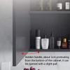LED Illuminated Bathroom Mirror Cabinet,Wall Mounted Stainless Steel Storage Cupboard with Light Tough Switch,One Click Defogging,Black,Silver. (Silver 70cm) view 3