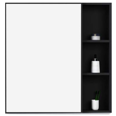Bathroom Mirror Cabinet,Wall Mounted Medicine Cabinet,Space Aluminum Storage Cabinet,for Large,Medium and Small Apartment,Kitchen,Bedroom., 60x65cm (Black 60x65cm)