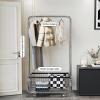 Diodceraic Freestanding Clothes Rack,Metal Coat Rack with Movable Storage Basket,360 Rolling Clothes Rack,Mobile Storage Coat Rack for Bedroom (Size : 120cm) view 2